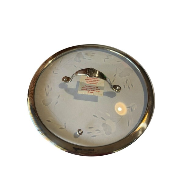 (JW) Princess House® St. Steel Heritage Etched Glass 9.5" Replacement Lid - Picture 1 of 5